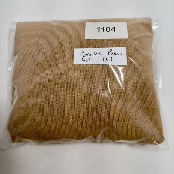 VTG Brooks Brothers Golf Sweater Pullover Men L Gold Preppy Academia Minimalist - Picture 10 of 10